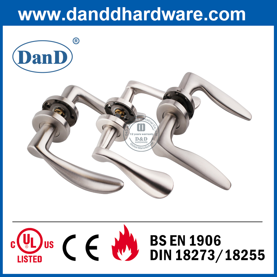 SUS304 Square Rose Lever Door Handle for Front Door-DDSH037