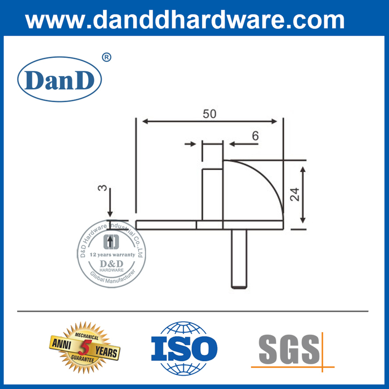 Zinc Alloy Half Moon Door Stop Best Door Stopperfor Hotel DoorDDDS003