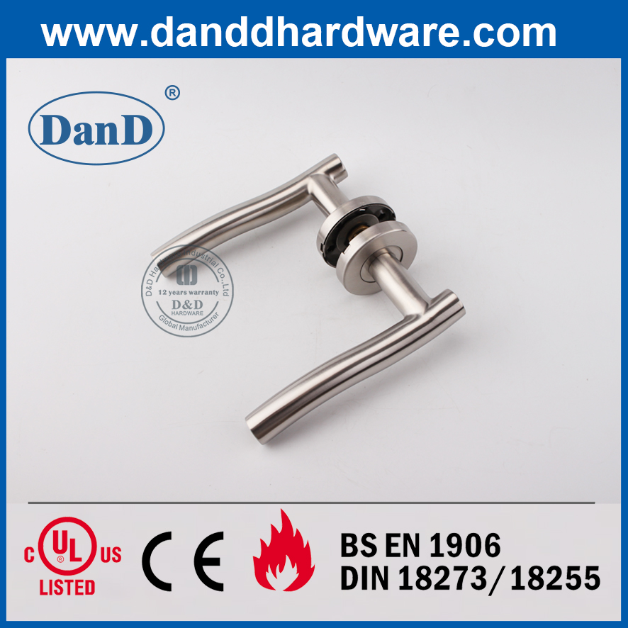 CE Grade 4 SS304 Modern Silver Fire Door Handle for Flush DoorDDTH007