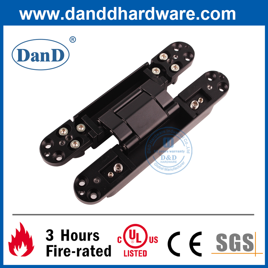 3D Black Zinc Alloy Adjustable Heavy Duty Concealed Hinge-DDCH008-G80