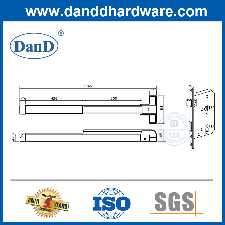 CE Mortise Lockset Emergency Exit Door Push Bar Stainless Steel Push Bar LockDDPD038 Buy Push