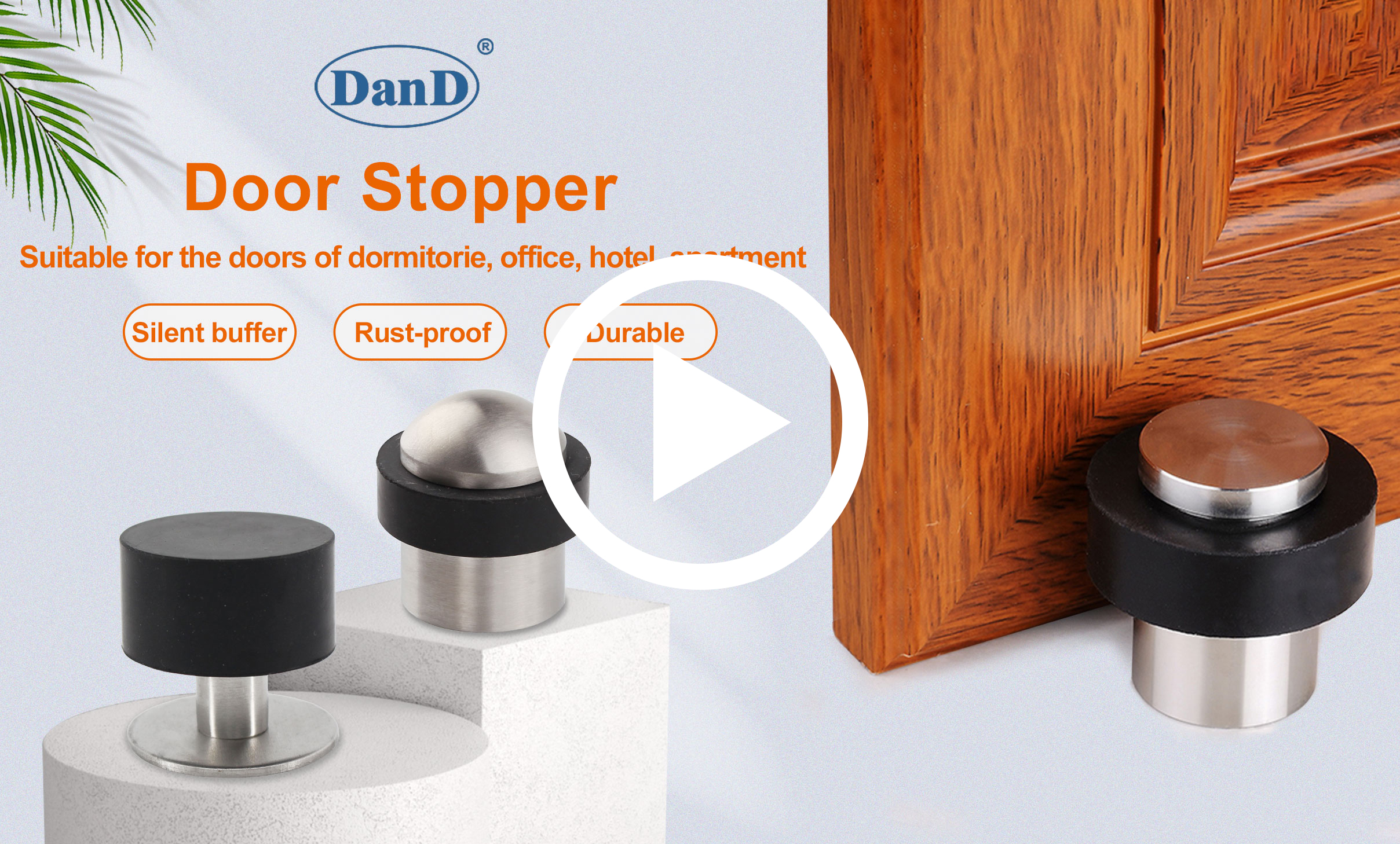 Door Stopper Cylindrical Floor Mount Door Stop,Brushed Door Stoppers With  Rubber Door Stops Modern Wall