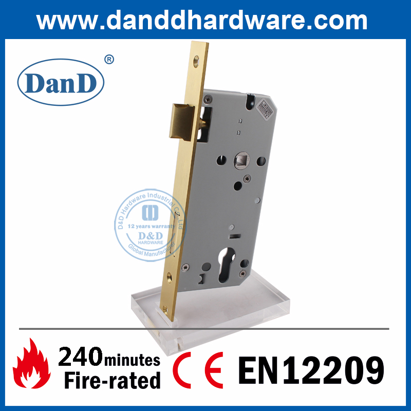 Stainless Steel 304 EN12209 Golden Fire Proof Mortice Bedroom Door Lock-DDML009