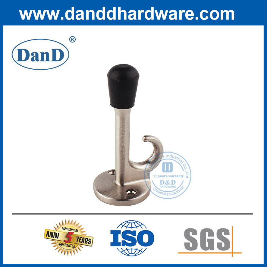 Door Stopper witth Hook for Security Zinc Alloy Satin Nickel Funny Door