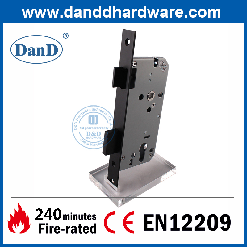 CE Marked Stainless Steel Matt Black Mortise Fire Door Lock-DDML009