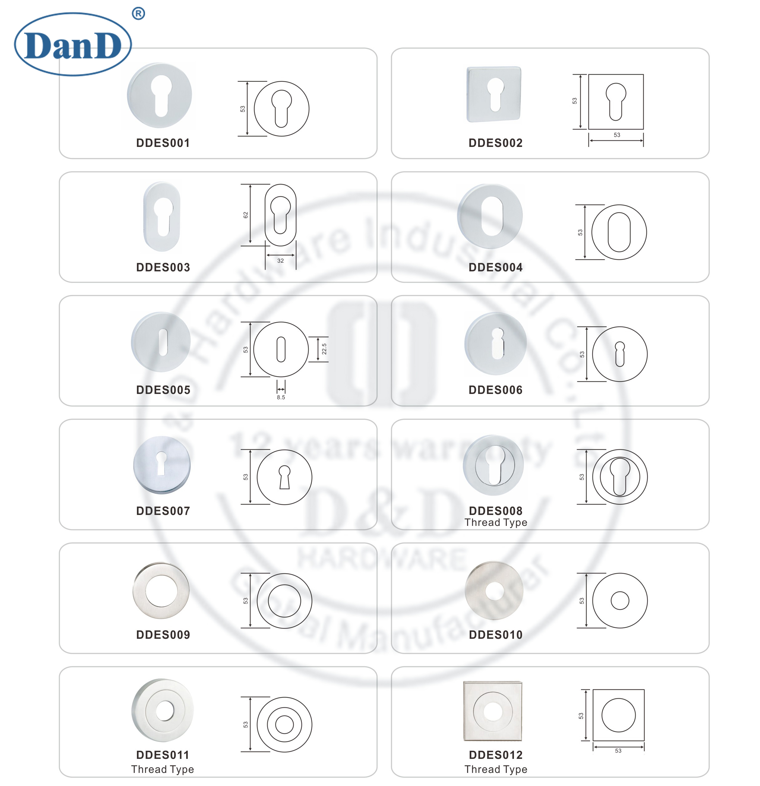 Round Type Cylinder EscutcheonDDES006 Buy Stainless Steel Escutcheon